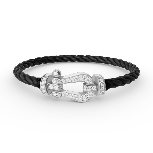 [Everoly JW]FORCE LARGE HORSESHOE FULL DIAMOND BRACELET SILVER